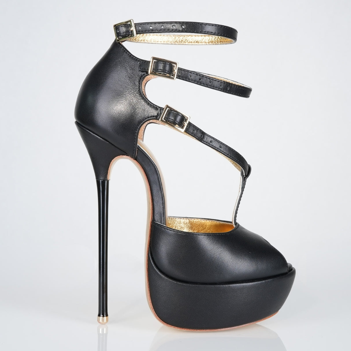 black-leather-strappy-high-heel-sandals-right - Luxe My Body