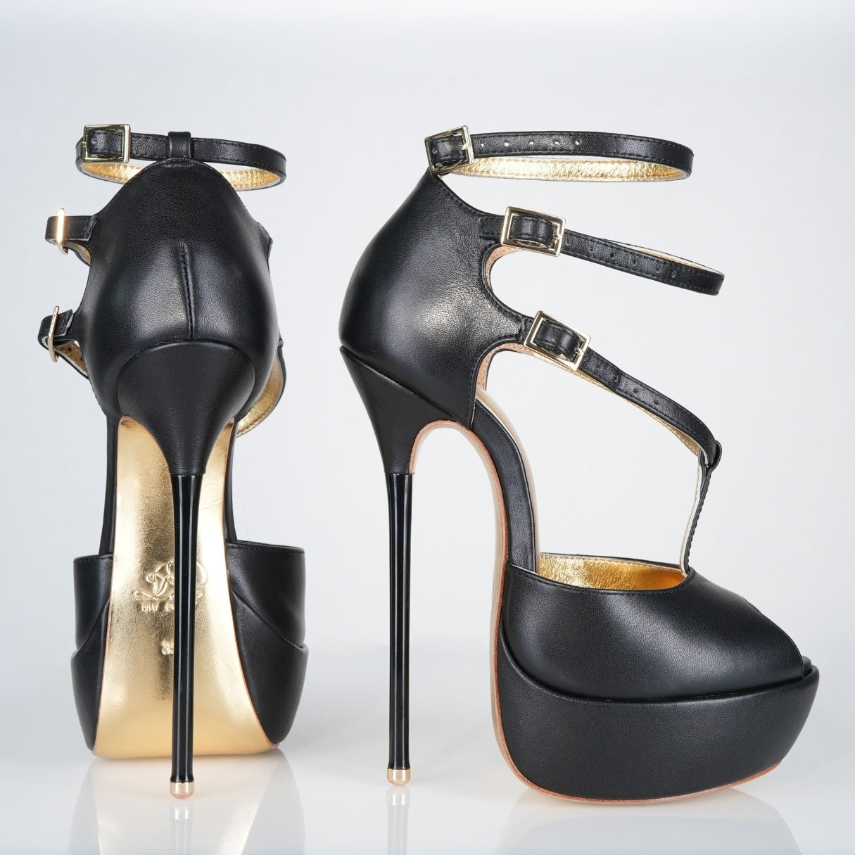 black-leather-strappy-high-heel-sandals - Luxe My Body