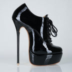 Empress black patent high heel oxfords, 160mm superarch, 6 inch stilettos, Luxe My Body.