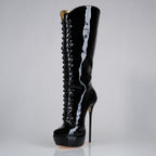 black-patent-superarch-high-heel-boots-front-left - Luxe My Body