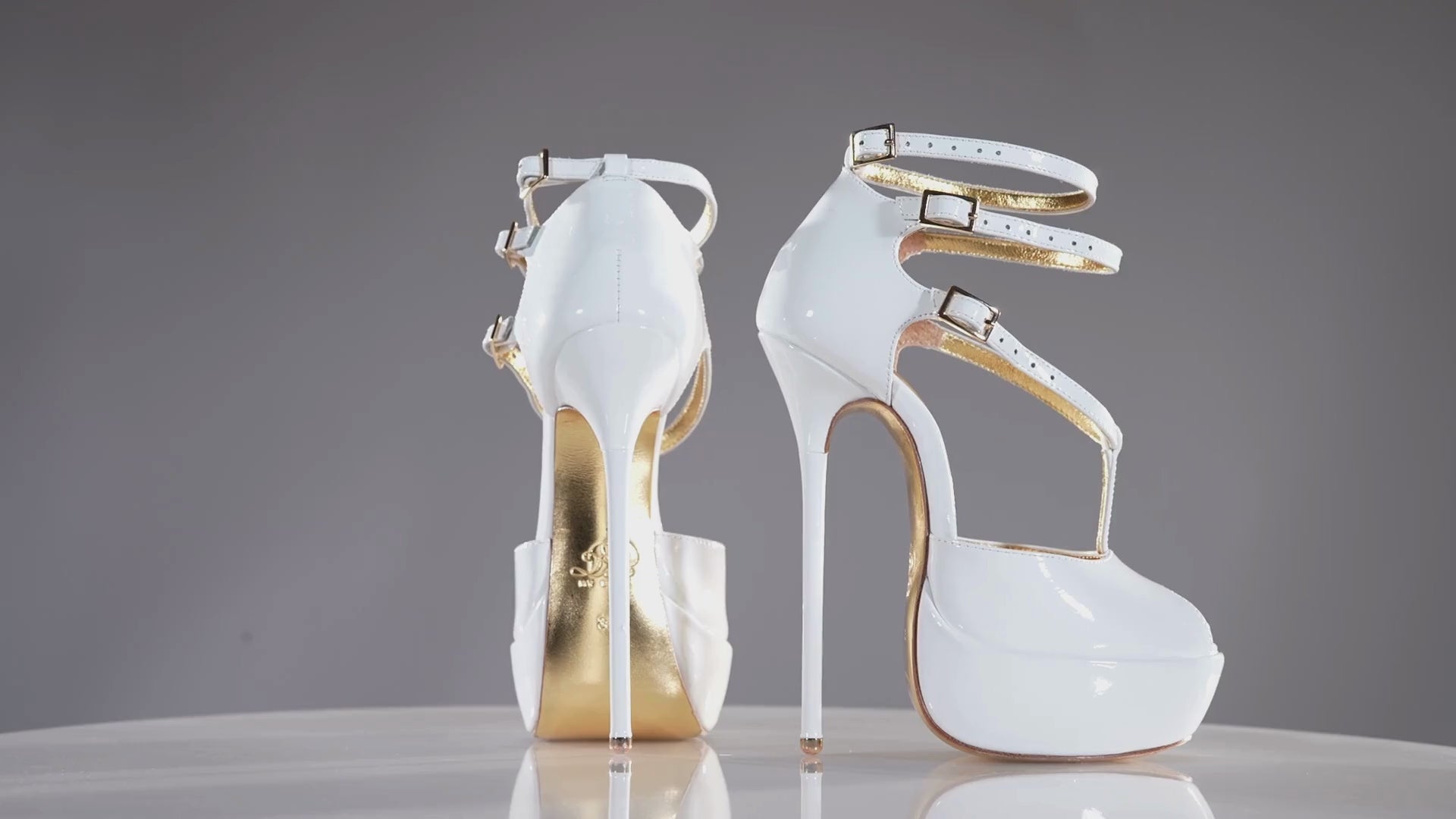 Princess 160mm white patent superarch stiletto high heel strappy platform sandals from Luxe My Body.